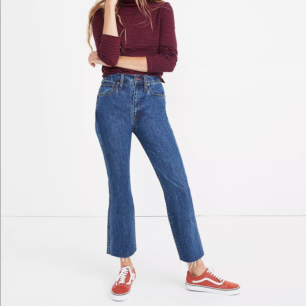 Madewell  Rigid Demi-Boot Crop Jeans in MacGill Wash size 24